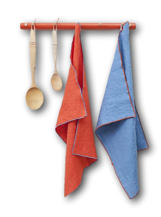 Leija Linen Towels - 2er Set rot-blau